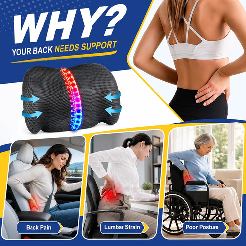 Lumbar support pillow for - pillow, car